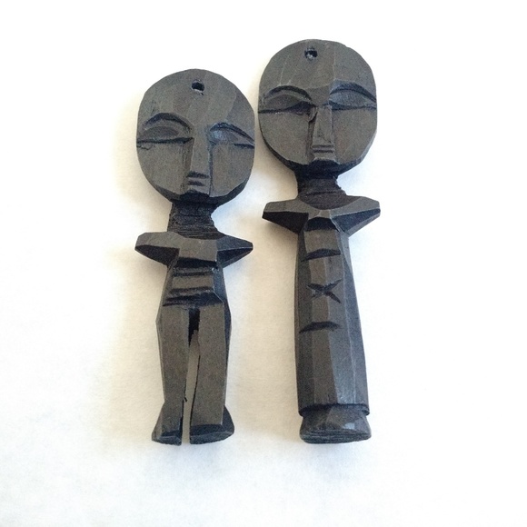 KENYA Ashante Ebony Vintage Wood Doll Pendent - Picture 4 of 8